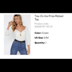 Nastygal White Bow Top